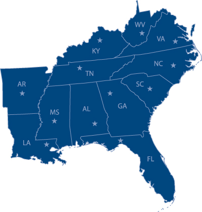 Southern United States Map